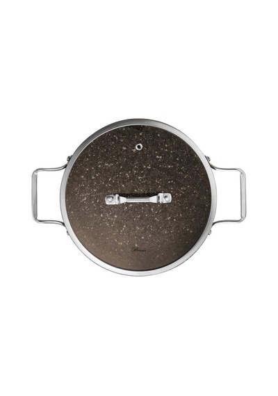 Brioni Stone Age Çizilmez Yanmaz Yapışmaz Terra 24 Cm Basık Tencere Kahverengi