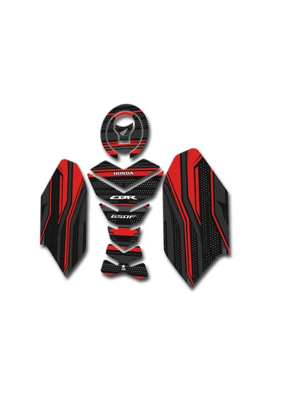 Hades Honda Cbr650f Uyumlu Tank Pad Seti Karbon Kırmızı Depo Koruma