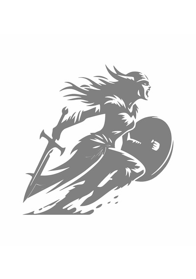 Viking Savaşcı Sticker - Araba Oto Motosiklet Karavan Cam Laptop Sticker - 00354 30x30 Cm