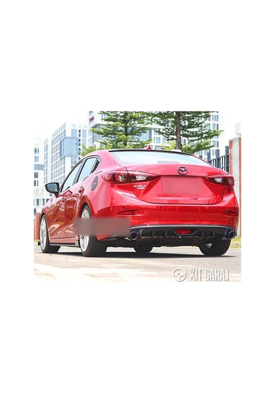 Mazda 3 2014 Çift Çıkış Parlak Siyah Difüzör Plastik Boyalı