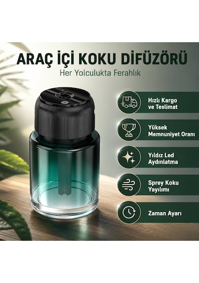 Harvox Şarjlı Yıldız Tavan Efektli Araç Ve Ofis İçi Buharlı Nemlendirici Koku Araç Parfümü 160 Ml