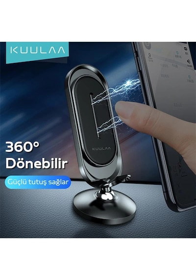 Kuulaa Universal Mıknatıslı Standlı Cep Telefon Araç Tutucu Aluminum- 5775 Renkli