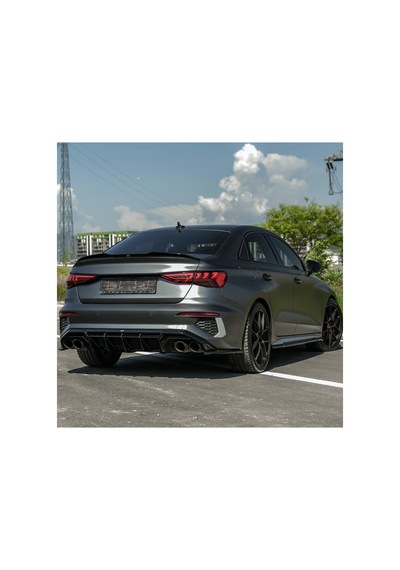 Audi A3 8y Sedan S-line 2020-2024 Arka Difüzör & Flap Seti Sportif Tampon Altı Paket