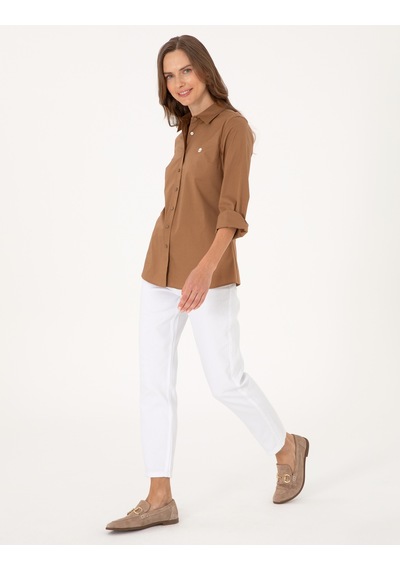 Pierre Cardin Kadın Camel Gömlek Desenli 50313589-vr015 CAMEL