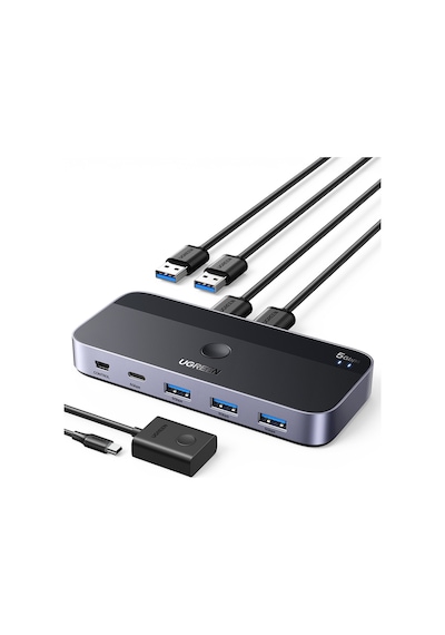 Ugreen Usb 3.0 2-in-4 Çift Ekran Paylaşımlı 5gbps 1xusbc, 4xusb-a Switch, 15705
