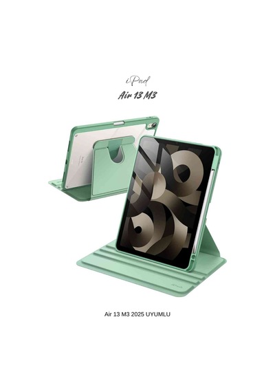 Apple Uyumlu iPad Air 13 2025 M3 Çip 360 Dönebilen Yatay Dikey Standlı Fuchsia Pino Tablet Kılıfı Kılıf