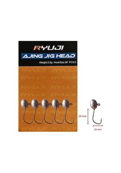 Ryuji Ajing 3.5gr No:2 Jig Head Zoka 5 Adet