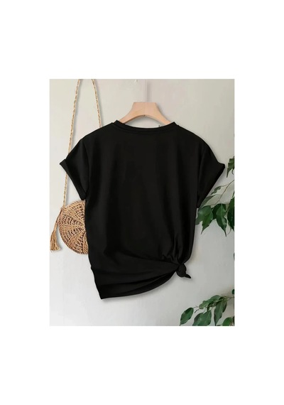 Butik İstanbul Anneler Günü Hediye Anne Temalı Baskılı Oversize Bisiklet Yaka T-shirt - Siyah