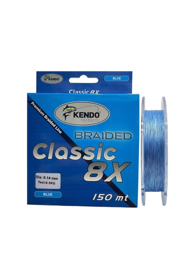 Kendo Classic 8x 150mt 0.14mm 8.5kg Örgü İp Misina Blue