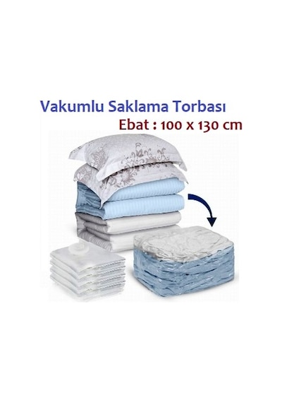 Vakumlu Hurç Vakumlu Saklama Torbası(Ebat 100X130 CM) Şeffaf