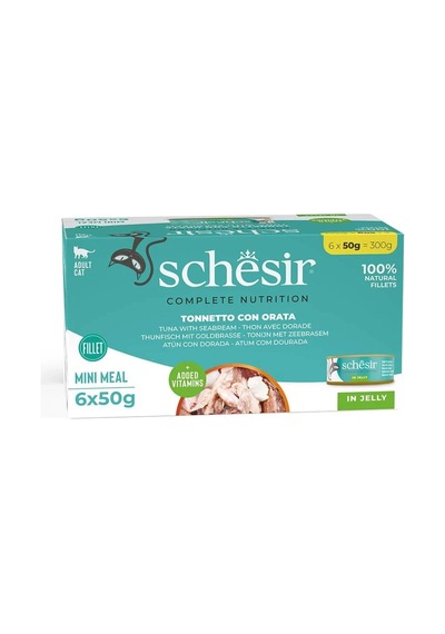 Schesir Multipack Ton Balıklı Ve Çipuralı 6x50 Gr Yetişkin Konserve Kedi Maması