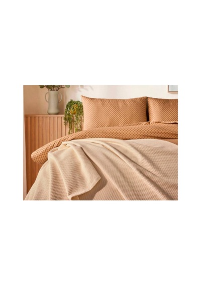 Doqu Home Casual Nevresim Takımı / Yatak Örtüsü Seti Çift Kişilik - Vizon Bej