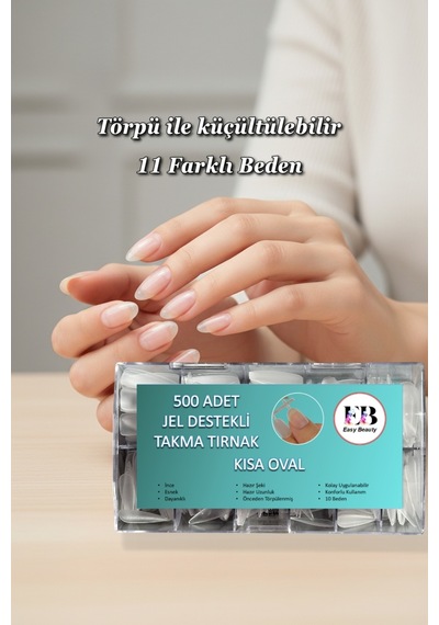 500 Adet Jel Tips Kısa Oval Takma Tırnak Önceden Törpülenmiş Protez Tırnak Kısa Oval 500 Adet Jel Tips Kısa Oval Takma Tırnak Önceden Törpülenmiş Protez Tırnak Kısa Oval