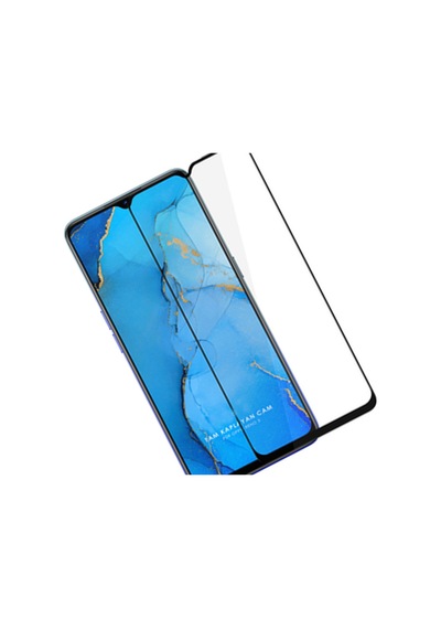 Oppo Reno 3 Siyah 5D Tam Kaplayan Ekran Koruyucu Cam