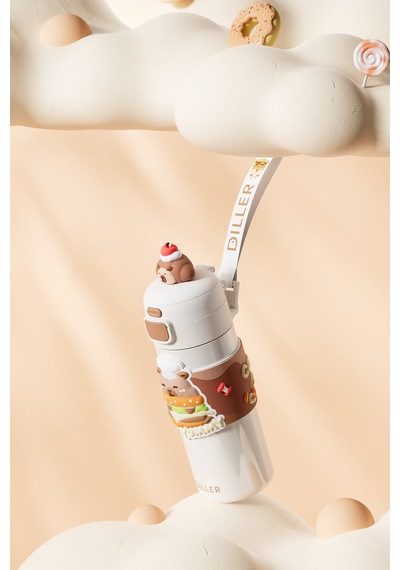 4 Adet Diller Çelik Termos Matara 600 Ml Panda D9351