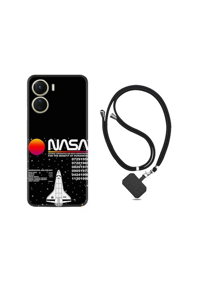 Vivo Y16 Kılıf İpli Boyun Askılı Desenli Silikon Nasa 2 1407