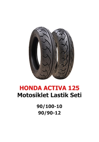 Honda Activa 125 Motosiklet Lastik Seti 90/100-10 Tl Ve 90/90-12 Tl