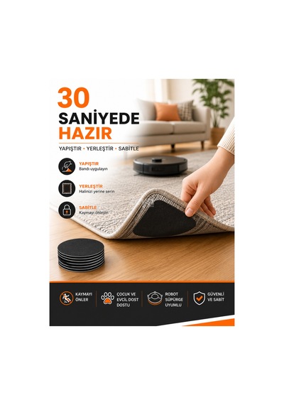 10'lu Halı Kaydırmaz Bandı Çift Taraflı Yapışkanlı Kaymaz Halı Sabitleyici Köşe Bandı Paspas Ve Kilim Sabitleme Pedi