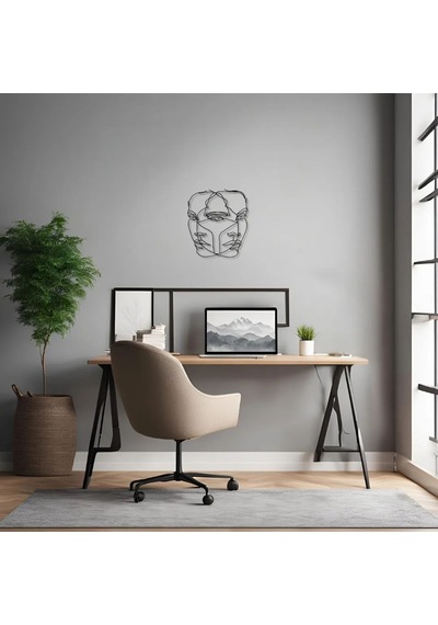 Dekoratif Soyut Yüz Metal Duvar Tablosu