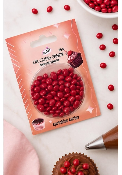 Dr. Gusto Kırmızı Bonbon Draje Pasta Süsleme Şekeri