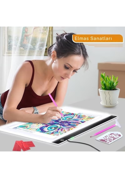 Monozone A2 Led Işıklı Çizim Kopyalama Tableti Eskiz Kaligrafi Anime Mimari Tasarım Işık Masası Grafik Tablet