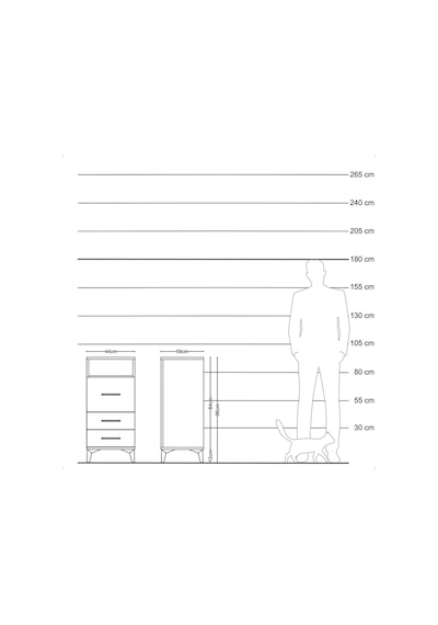 Kronos Komodin Tek Raflı 3 Çekmeceli 44x59x96 Çam-çam Atlas Çam