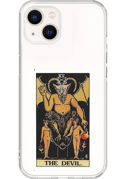 Apple Uyumlu iPhone 13 Mini Şeffaf Kılıf The Devil Tasarımlı