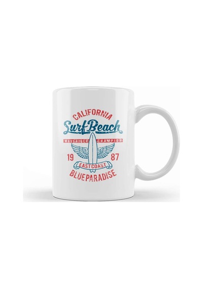 California Surf Beach Kupa Bardak Porselen Karışık