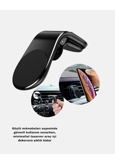Araç İçi Telefon Tutucu + Quick Charge 3.0 Araç Şarj Cihazı Seti Siyah
