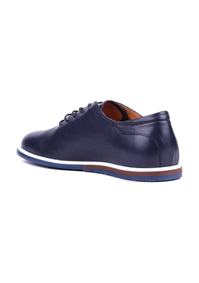 Shoetyle - Hakiki Deri Lacivert Renk Günlük Erkek Ayakkabı - 900-5089 -1479