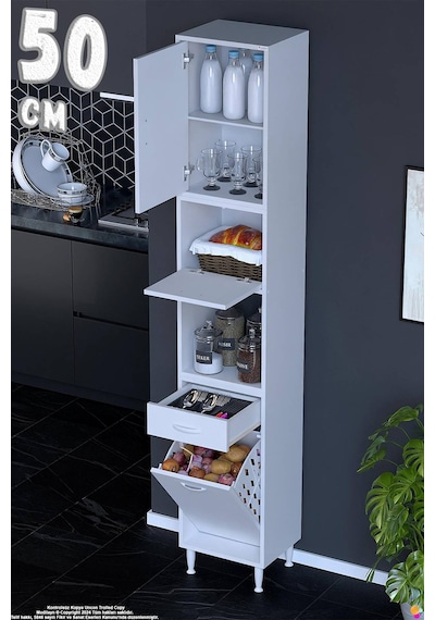 Zevra 50 Cm Baharatlık Dolabı Sepetli Çok Amaçlı Mutfak Kiler Organizer Banyo Dolabı 50x226x32 Cm Beyaz Zevra 50 Cm Baharatlık Dolabı Sepetli Çok Amaçlı Mutfak Kiler Organizer Banyo Dolabı 50x226x32 Cm Beyaz