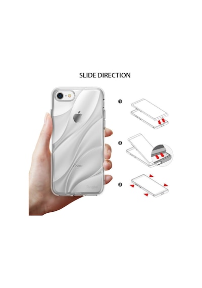 Ringke Flow Apple Uyumlu iPhone 7/8 İle Kılıf Crystal Clear 3d Dalga Efekti Hafif Esnek Şeffaf Transparan