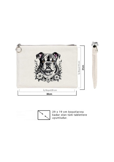 Tattoo Tablet/portföy Çanta - Astarlı 30x21 Cm Beyaz - No.04 Beyaz