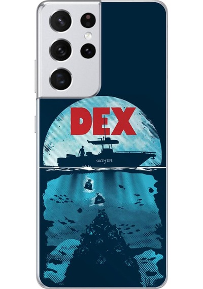 Samsung Galaxy S21 Ultra Uyumlu Şeffaf Kılıf Dexter Tasarımlı