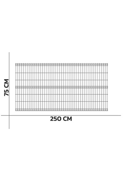 4 Adet Panel Çit Teli 75x250 Cm Antrasit