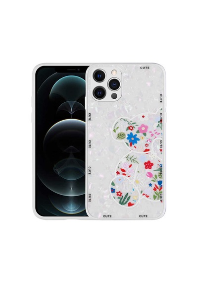 Zore İphone 13 Pro Uyumlu Desenli Sert Silikon Nvth Mumila Kılıf-white Bear