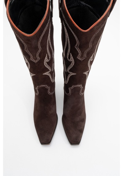 Luvishoes Luvi Shoes Pietro Kahverengi Hakiki Deri Süet Kadın Western Çizme Kahve Süet Luvishoes Luvi Shoes Pietro Kahverengi Hakiki Deri Süet Kadın Western Çizme Kahve Süet