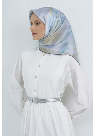 Armine Saf İpek Sura Eşarp-2026 İlkbahar-yaz- 951900d Mavi-03