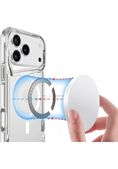Apple Uyumlu iPhone 17 Pro Kılıf Zore M-safe Şarj Özellikli T-max M-safe Kapak Seffaf