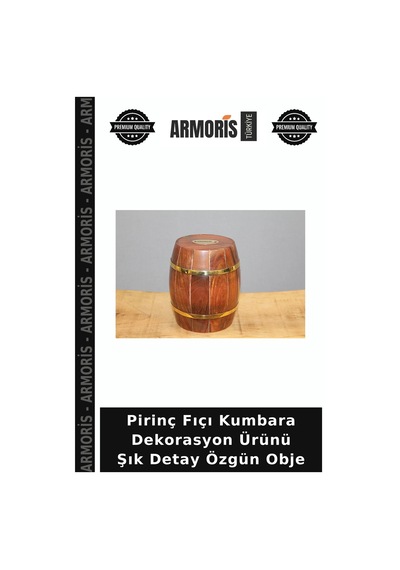 Pirinç Fıçı Kumbara Dekorasyon Ürünü Şık Detay Özgün Obje