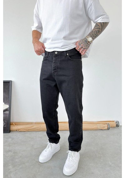 Koyu Füme Basic Boyfriend Pantolon