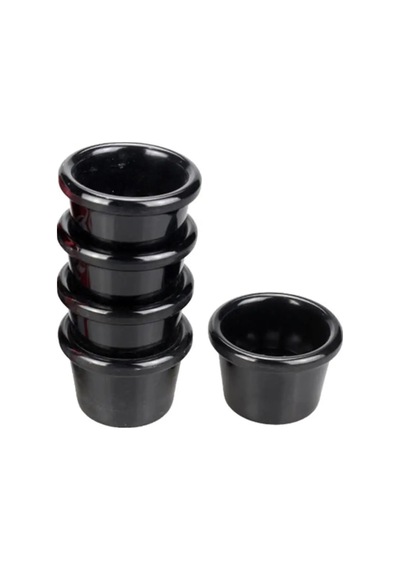 6 Adet 50ml Siyah Melamin Sos Kasesi Yemek Daldırma Kaseleri Baharat Meze Tabağı 6 Cm Siyah