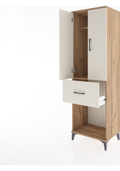 Hyperion Dolap Tek Raflı Tek Çekmeceli Tek Askılı 60x44x195 Çam-aytaşı Atlas Çam