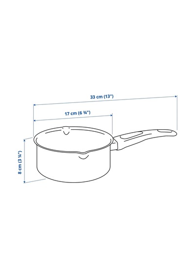 Ikea Hemlagad Tencere 1 L 17 Cm Siyah 1 Parça