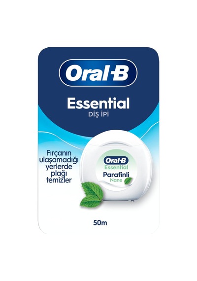 Tr Essential Diş İpi, Plak Temizler, Parafinli Diş İpi, Nane Aroması, 50m