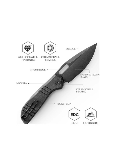 Trivisa Gecko-bm Liner Lock Mikarta Sap 14c28n Çelik Kamp Çakı Jm04-bm-14