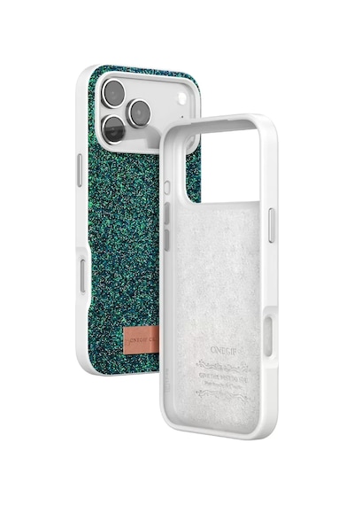 Onegif Apple İphone 17 Pro Bright Simli Kapak - Koyu Yeşil