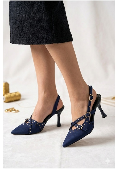 Firibu Nude Taş Detaylı Stiletto Topuklu Kadın Ayakkabı Zarif Premium Şık Slingback Modeli Lacivert Firibu Nude Taş Detaylı Stiletto Topuklu Kadın Ayakkabı Zarif Premium Şık Slingback Modeli Lacivert
