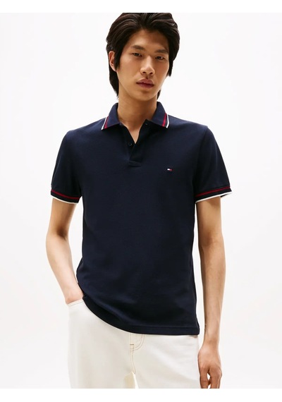 Tommy Hilfiger Cuff Interest Slım F, Dw5 Siyah Erkek Polo Yaka T-shirt