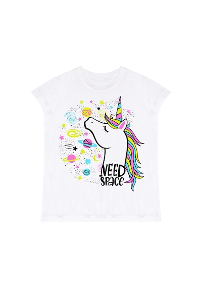 Denokids Uzayda Unicorn Kız Çocuk Yazlık T-Shirt Tayt Takım